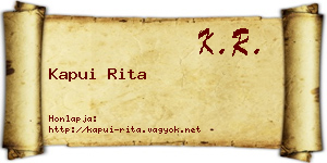 Kapui Rita névjegykártya